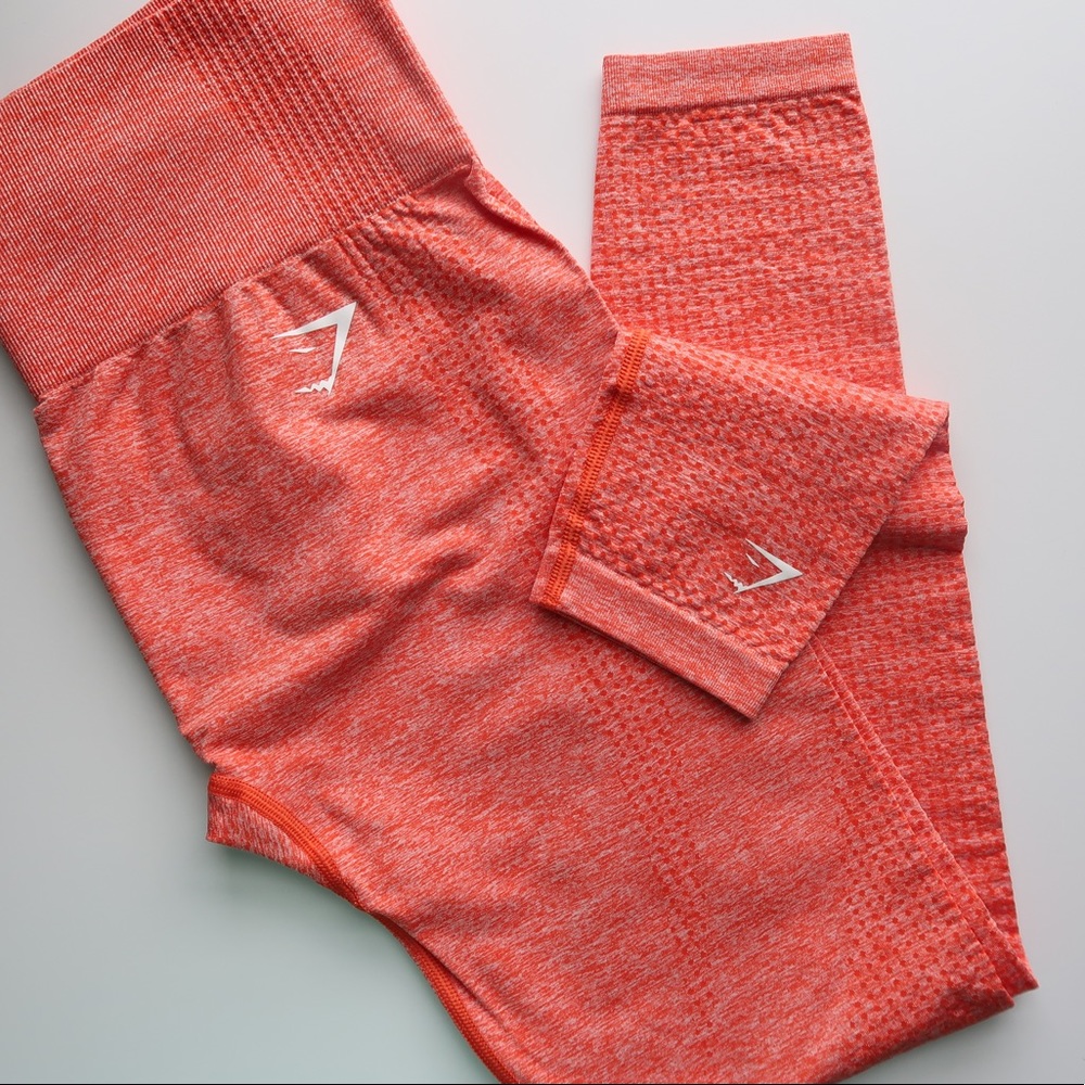 gymshark vital seamless leggings - orange marl- medium